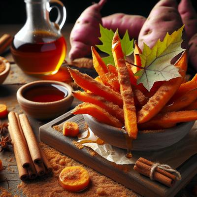 Image of Sweet Potato Fries with Cinnamon and Maple Syrup Light