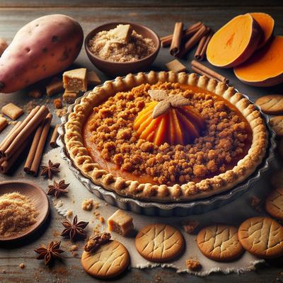 Image of Sweet Potato Gingersnap Streusel Pie