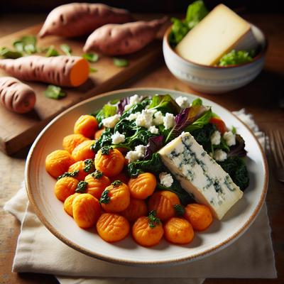 Image of Sweet Potato Gnocchi with Goats Cheese and Wilted Salad
