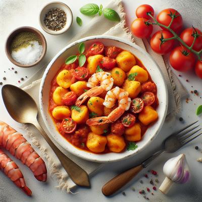 Image of Sweet Potato Gnocchi with Tomato and Prawn Sauce