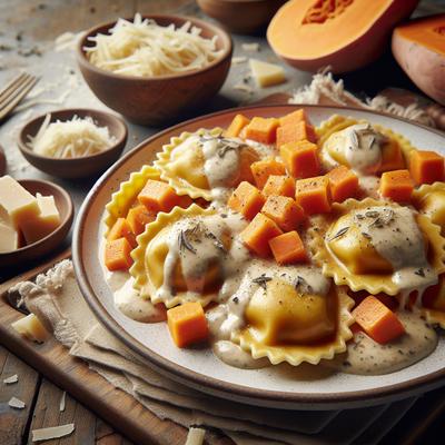 Image of Sweet Potato Ravioli with Asiago Cheese Sauce