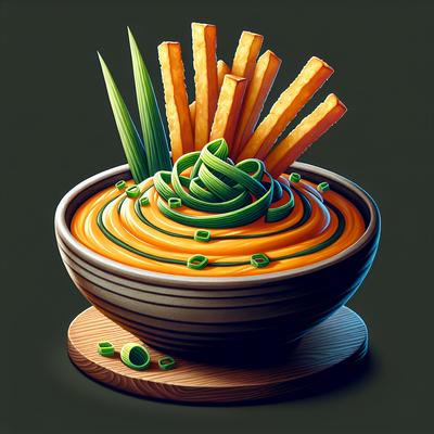 Image of Sweet Potato Soup with Matchstick Fries and Frizzled Leeks