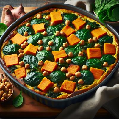 Image of Sweet Potato Spinach and Chickpea Bake