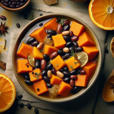 Image of Sweet Potato Stew with Orange Juice and Black Beans