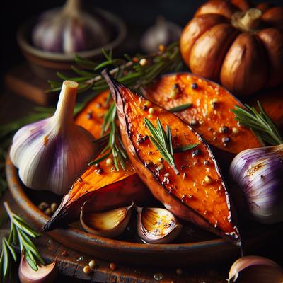 Image of Sweet Potatoes Roasted with Garlic and Rosemary