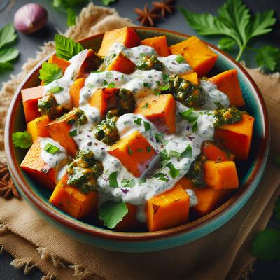 Image of Sweet Potatoes Yams with Yogurt Herb Sauce
