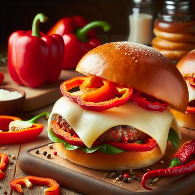 Image of Sweet Red Pepper Provolone Burgers