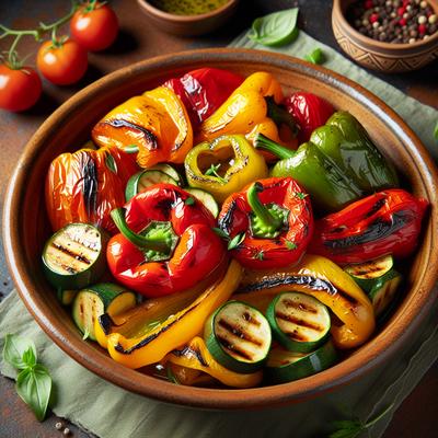 Image of Sweet Roast Bell Peppers and Zucchini