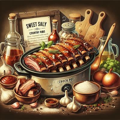 Image of Sweet Salty Crock Pot Country Ribs