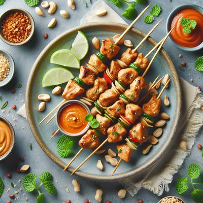Image of Sweet Sour Chicken Kebeb with Peanut Dipping Sauce