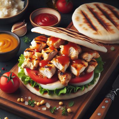 Image of Sweet Sour Chicken Pita Burgers