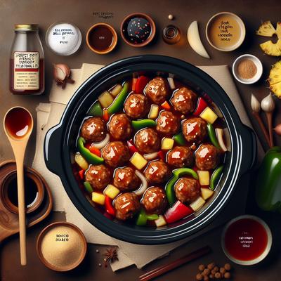 Image of Sweet Sour Crock Pot Turkey Meatballs