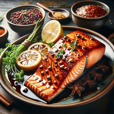 Image of Sweet Spicy Glazed Norwegian Salmon