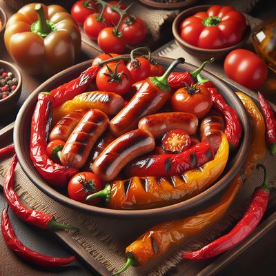 Image of Sweet Tomato Peppers with Little Smokie Sausages