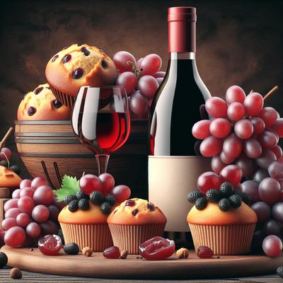 Image of Sweet Wine and Red Grape Muffins