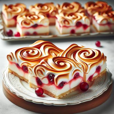 Image of Swirled Caramel Cranberry Meringue Squares