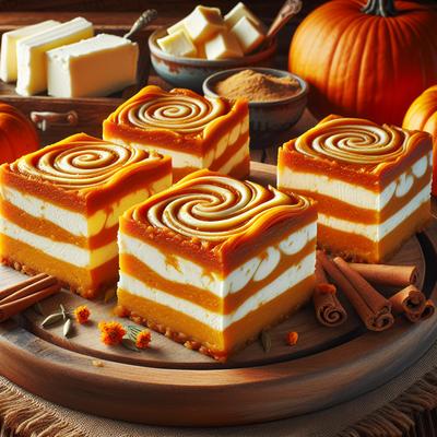 Image of Swirled Pumpkin Cream Cheese Bars