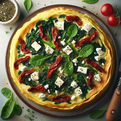 Image of Swiss Chard Sun Dried Tomato and Feta French Style Omelet