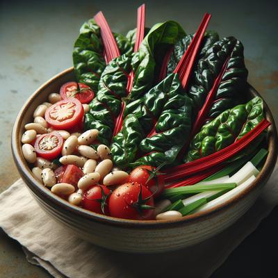 Image of Swiss Chard with Cannellini Beans and Tomatoes Boston Globe