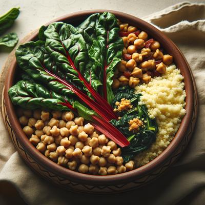 Image of Swiss Chard with Chickpeas and Couscous