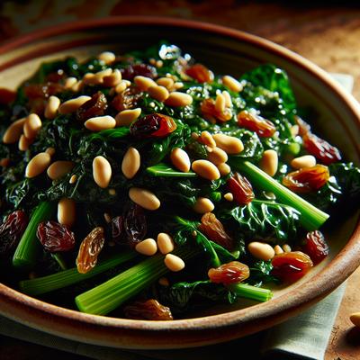 Image of Swiss Chard with Raisins and Pine Nuts