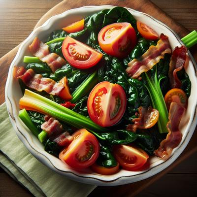 Image of Swiss Chard with Tomato and Bacon