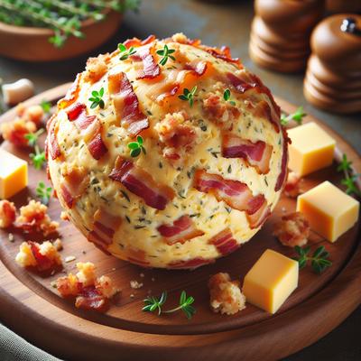 Image of Swiss Cheddar and Bacon Cheese Ball