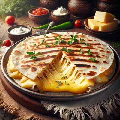 Image of Swiss Cheese and Cream Cheese Quesadilla