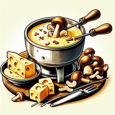 Image of Swiss Cheese and Porcini Fondue