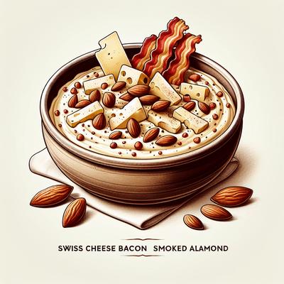 Image of Swiss Cheese Bacon Smoked Almond Dip