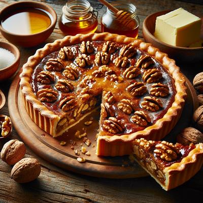 Image of Swiss Walnut Pie Engadiner Nusstorte or Bndner Nusstorte