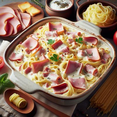 Image of Swissed Ham and Noodles Casserole