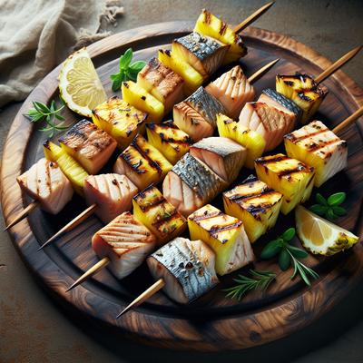 Image of Swordfish and Pineapple Brochettes