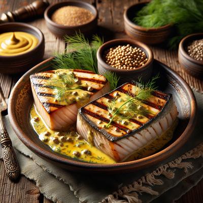 Image of Swordfish Steaks with Dill Mustard Sauce