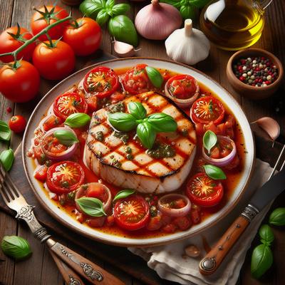 Image of Swordfish Steaks with Tomato Basil Sauce