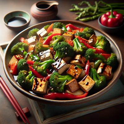 Image of Sydney Broccoli Red Pepper Tofu Stir Fry with Balsamic Vi