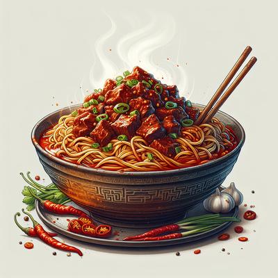 Image of Szechuan Noodles with Spicy Beef Sauce