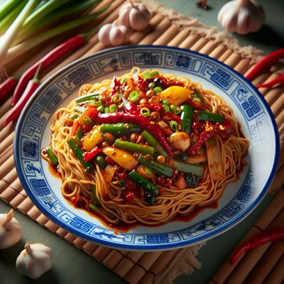 Image of Szechuan Noodles with Spicy Veggie Sauce