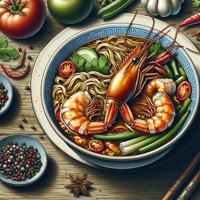 Image of Szechuan Shrimp and Noodle Soup
