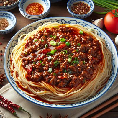 Image of Szechuan Spaghetti Noodles with Spicy Meat Sauce