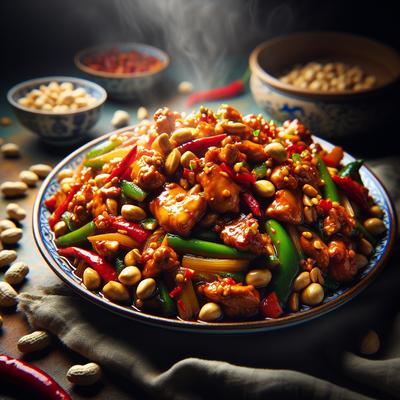 Image of Szechuan Style Stir Fry Chicken with Peanuts