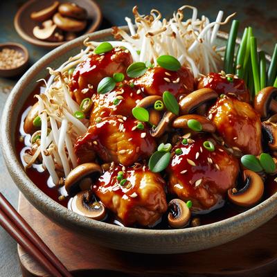 Image of Tamarind Chicken with Bean Sprouts Mushrooms