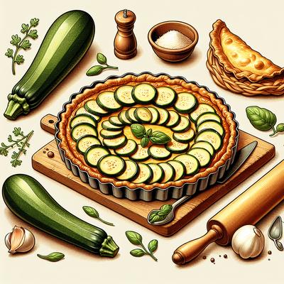 Image of Tarte Tatin Aux Courgettes Zucchini Pie