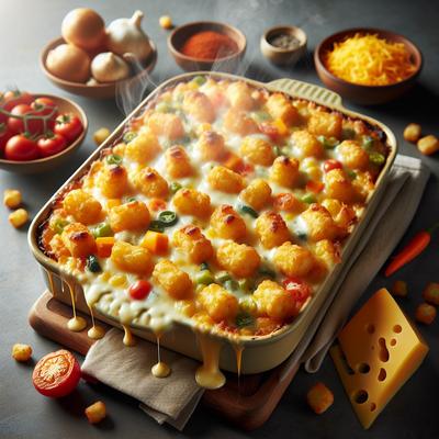 Image of Tater Tot Veggie Cheesy Casserole