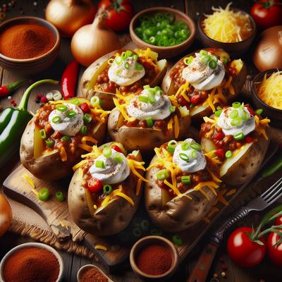 Image of Tex Mex Baked Potatoes with Chili