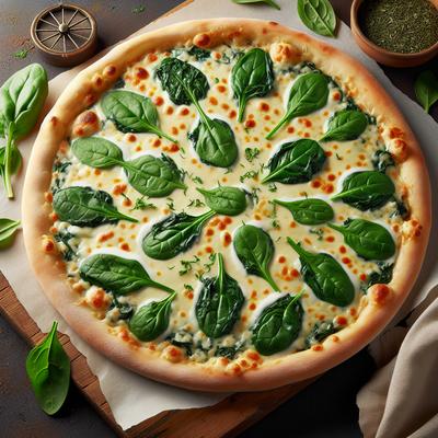 Image of The Best Spinach Alfredo Pizza Ever