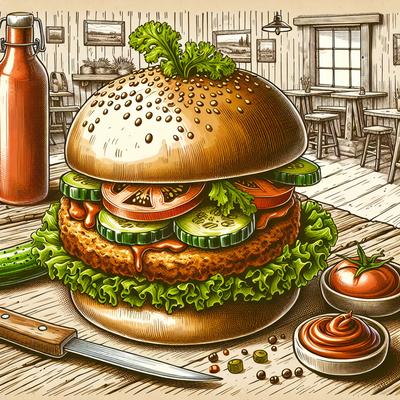 Image of The Farm Cafe's Farmhouse Veggie Burger