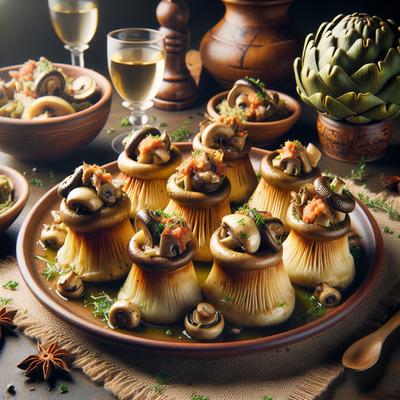 Image of Thimbles with Mushrooms and Artichokes