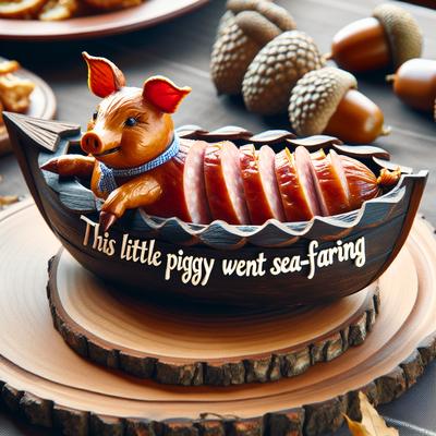 This Little Piggy Went Sailing Pork Sausage in an Acorn Boat