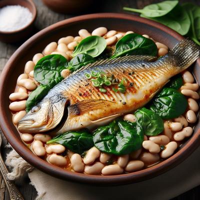 Image of Tilapia with White Beans and Spinach